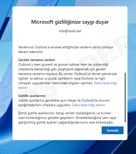 Outlook Otomatik ve Manuel Kurulum 2'si Bir Arada (Resimli Anlatım) 8 outlook giris 5