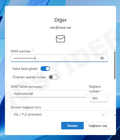Outlook Otomatik ve Manuel Kurulum 2'si Bir Arada (Resimli Anlatım) 14 outlook giris 8